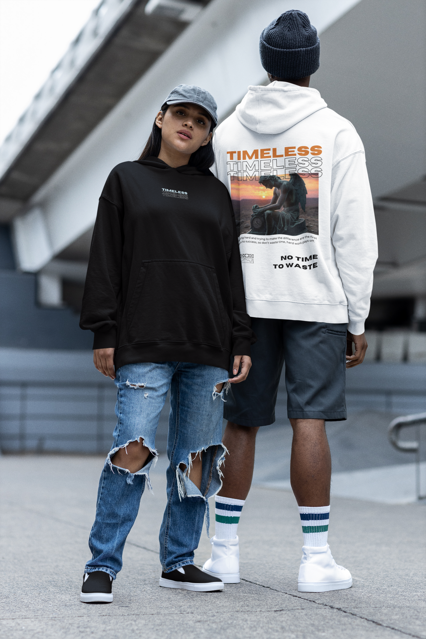 Timeless Sun & Moon Angel Oversized Hoodie